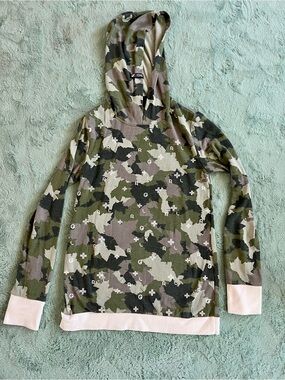 LRG Camouflage Hooded Pullover Sweatshirt - Green Camo